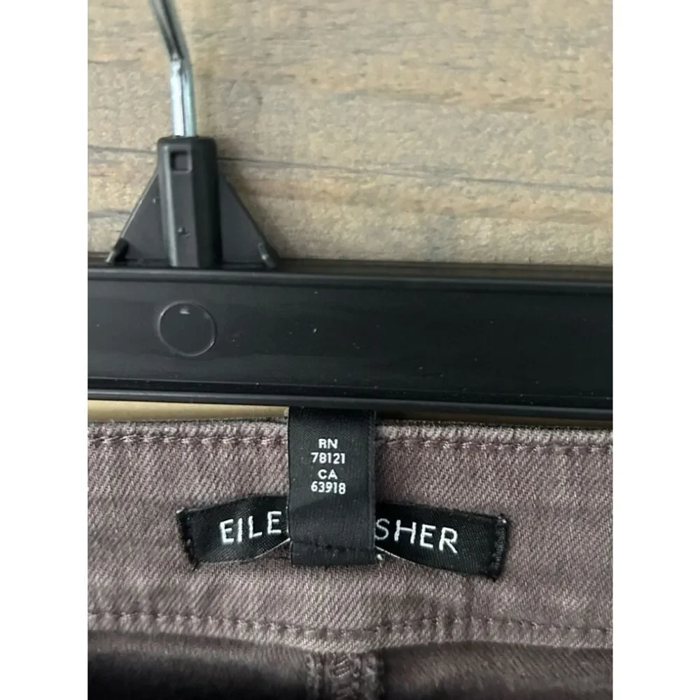 Eileen Fisher Taupe Straight-Leg Jeans Size 0. Very Good Condition